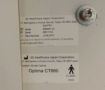 GE Optima 660 128 Slices CT Scanner